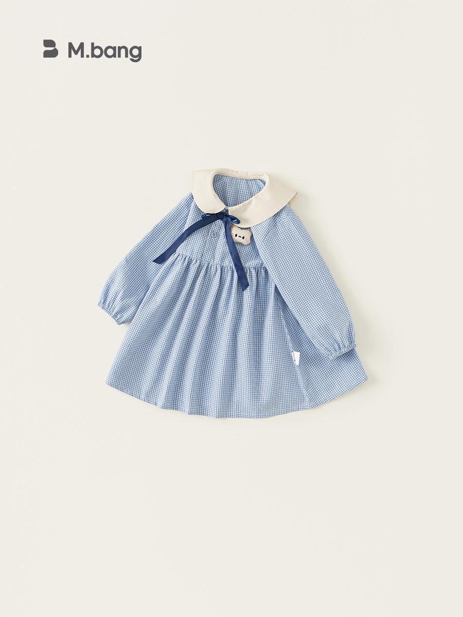 Vestido de niña youbao vestido de bebé de primavera y otoño niña pastoral vestido de princesa coreano vestido de cuello de bebé de niña image 4