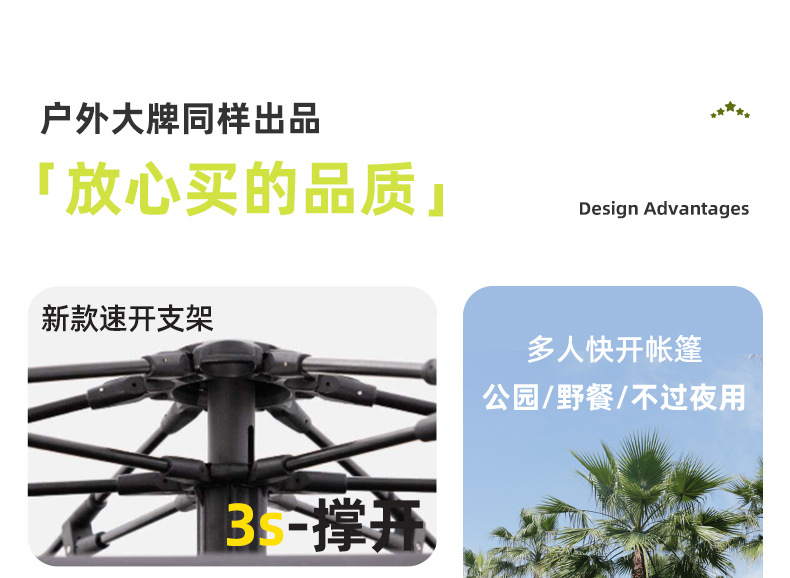 Tent for Outdoor Camping, Portable Folding, Automatic Quick Setup, Beach Sunshade, Fishing, Outdoor Camping, Cross-Border Wholesale