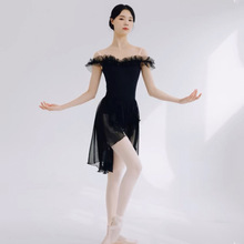 芭蕾舞练功服女成人吊带形体服艺考体操服连体服荷叶花边中国舞夏