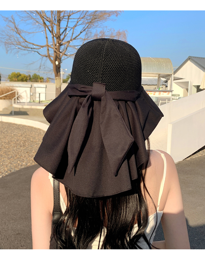 2024 Chapeau de Protection Solaire pour Femmes Protection UV Printemps Nouveau Chapeau de Protection Solaire en Caoutchouc Noir avec Large Bord Chapeau de Pêcheur Tourisme Chapeau d'été Marée_voghion.com
