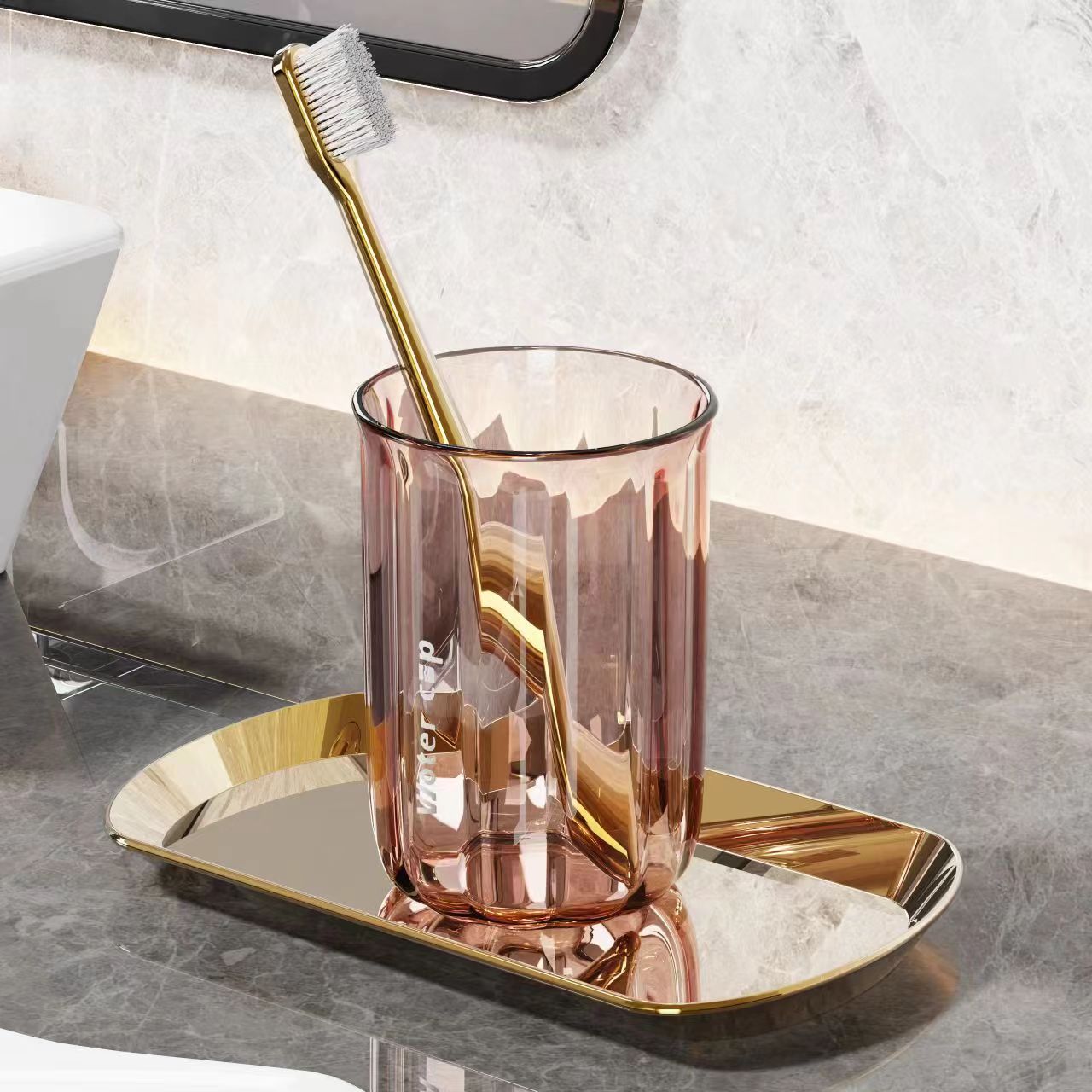 Taza de dientes cepillo de dientes tipo pared sin perforación inodoro aparatos dentales eléctricos enjuague bucal porta taza conjunto familiar