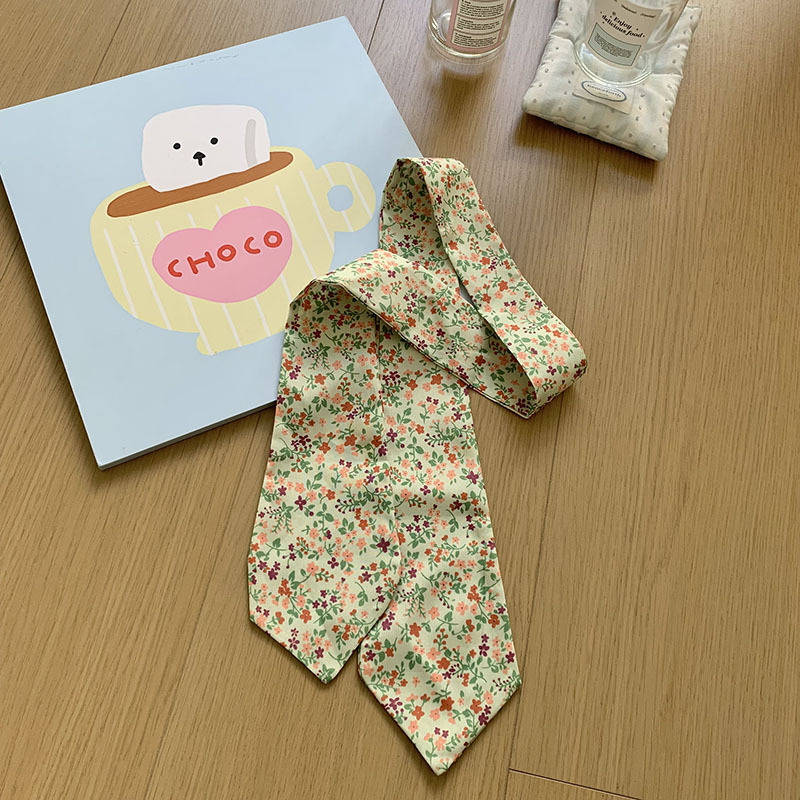 Bufandas de seda para mujeres con camisas de cuello de corbata de nuevo leopardo bufandas de seda largas cinta de cabello