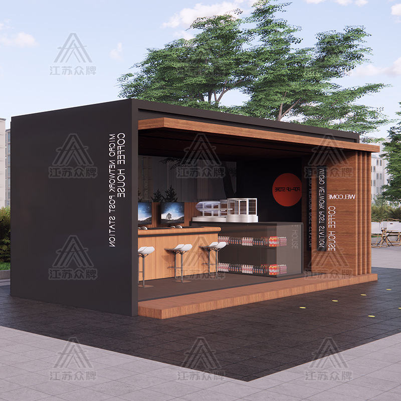 Quiosco de contenedores, casa móvil, área escénica al aire libre, calle comercial, celebridades de Internet, tienda móvil creativa, taquilla