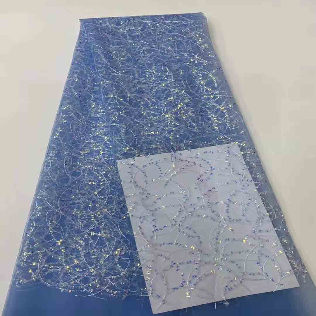 Comercio exterior nuevo lentejuelas de poliéster bordado de tela de encaje vestido de novia vestido de escenario cheongsam bordado de tela JX1831 image 4