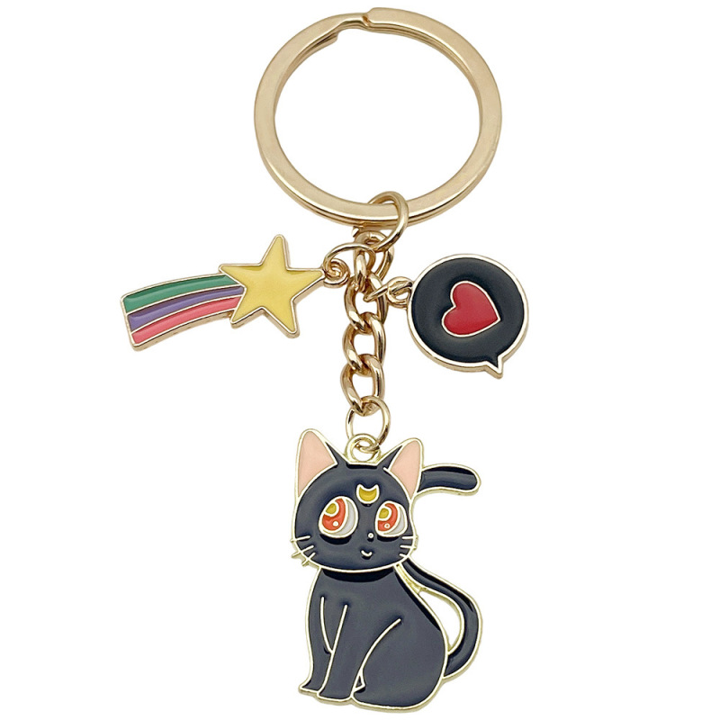 国境を越えた売れ筋のかわいい子猫漫画動物バッグペンダントクリエイティブキーホルダーリングオイルドリップ合金小さなギフト|undefined