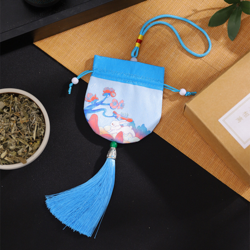 Zen estilo chino tradicional estilo antiguo brocado bolsa Dragon Boat Festival bolsita bolsa vacía bolso de la joyería bolsita bordado monedero bolsita