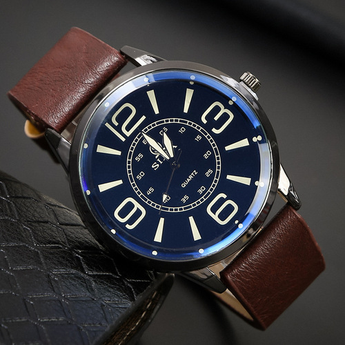 New watch classic business belt men's quartz watch fashion casual large dial student watch manufacturer wholesale