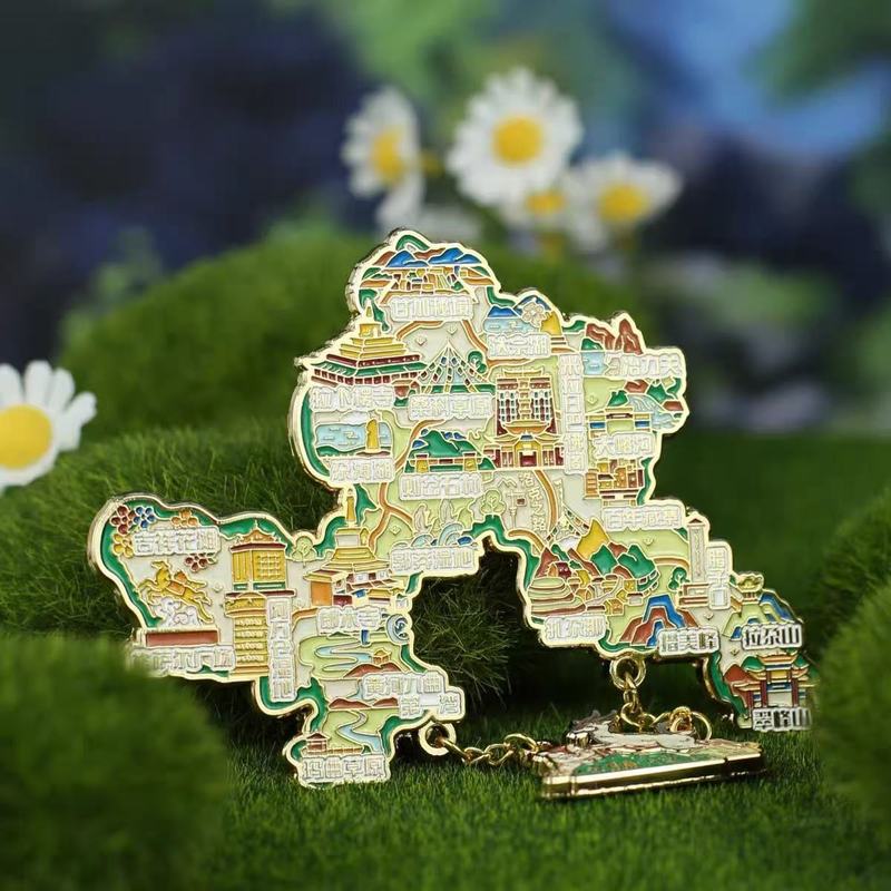 甘肃甘南地图金属冰箱贴定制旅游景区文创纪念礼品定制冰箱贴|undefined