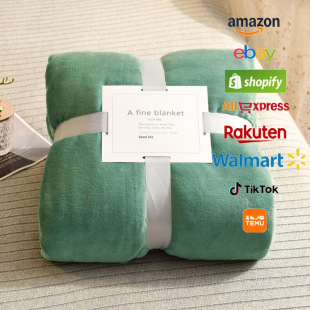 Customized Four Seasons New Pure Color Flannel Double Layer Lamb Velvet Thickeneded Sherpa Blanket Air Conditioning Quilt Nap Blanket