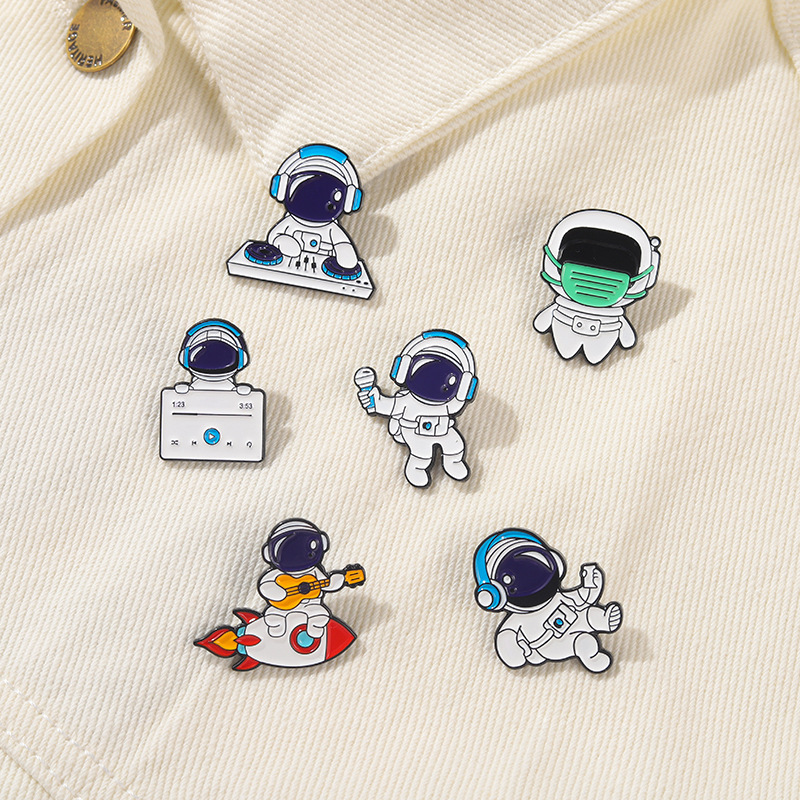 New Astronaut Dj Music Combination Pin Clothes Accessories Brooch display picture 3