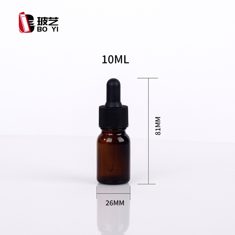 スポットエッセンシャルオイルボトル、スキンケア製品詰め替えボトル、ガラス茶色ボストンボトル、オリジナル液体スポイト詰め替えボトル|undefined