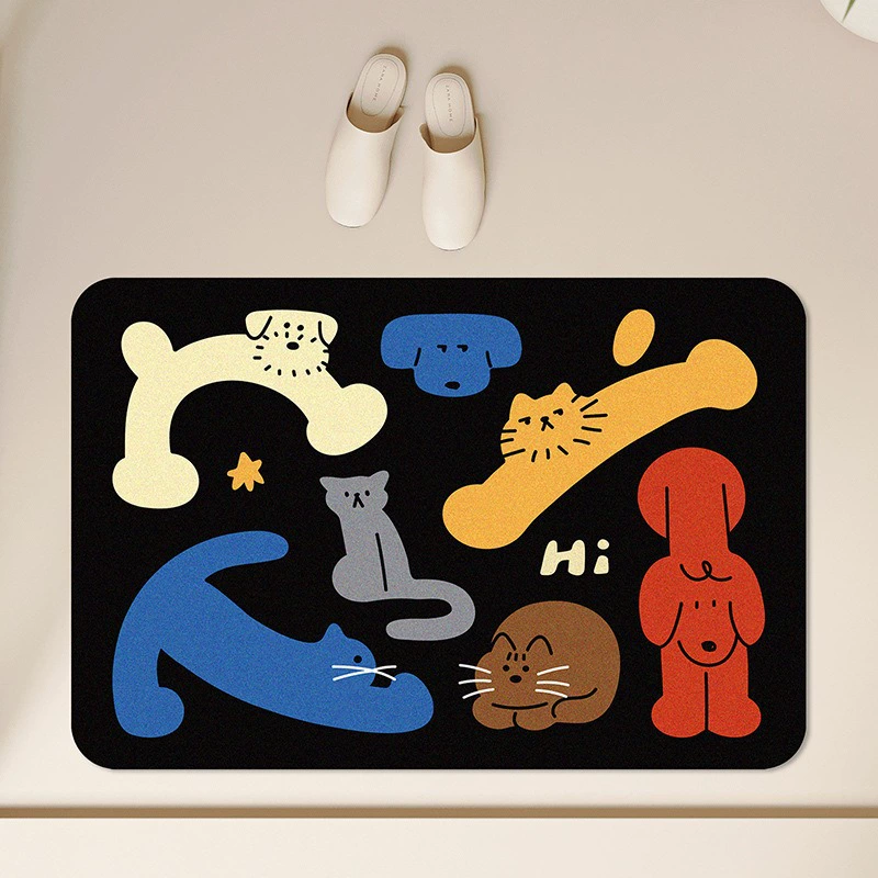 Мультфильм смешной туалет всасывающий коврик для напольный коврик для ванной ванной нескользкий коврик для домашнего износостойкого диатомового грязевого коврика