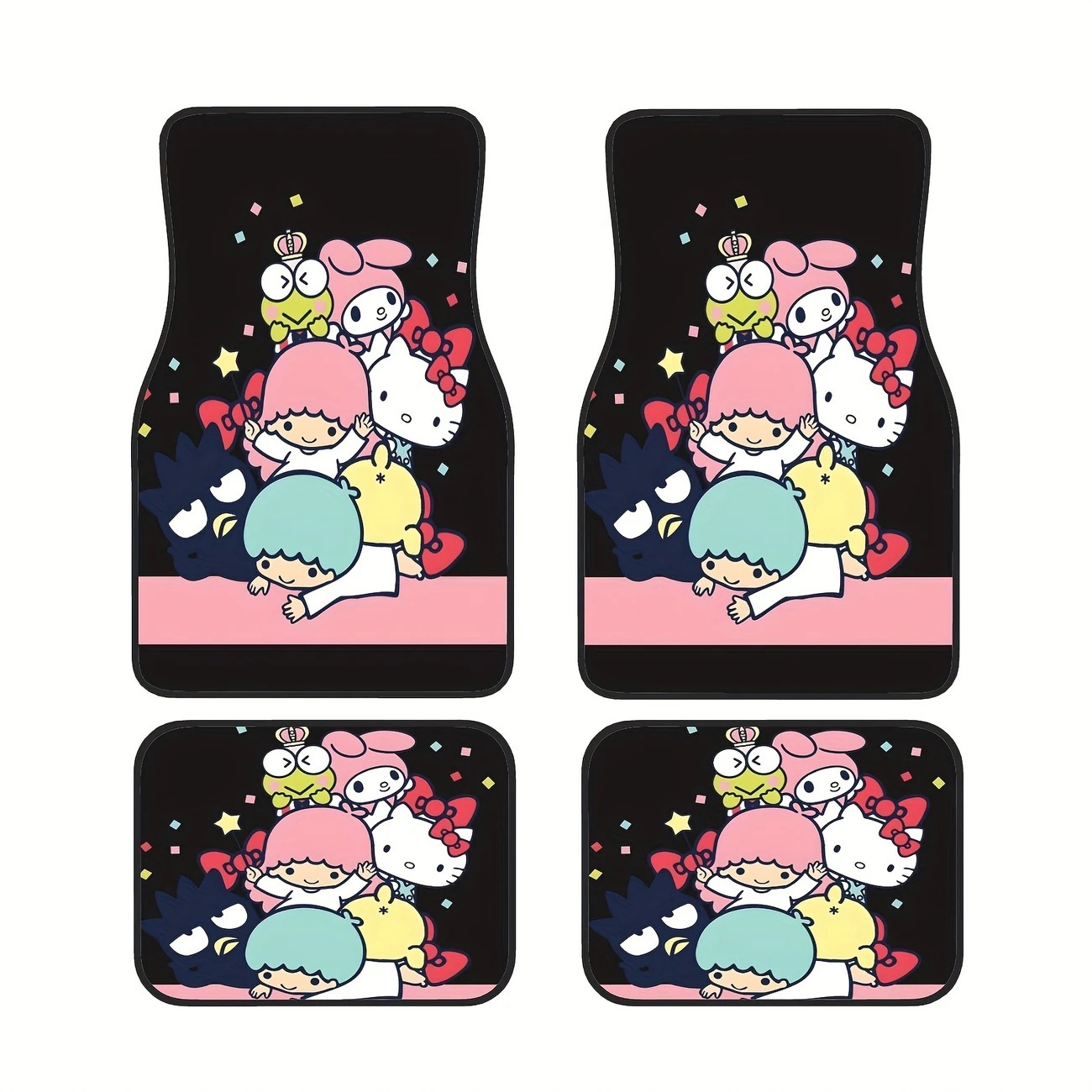 Cross-Border Sanrio Car Floor Mats for Main and Passenger Seats, Front and Rear Floor Mats, Amazon Temu Dropshipping Cartoon Foot Mats