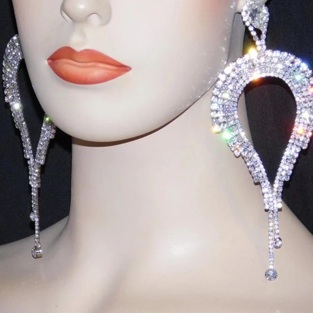 Europe and the United States exaggerated oversized earrings super flash diamond earringspicture2