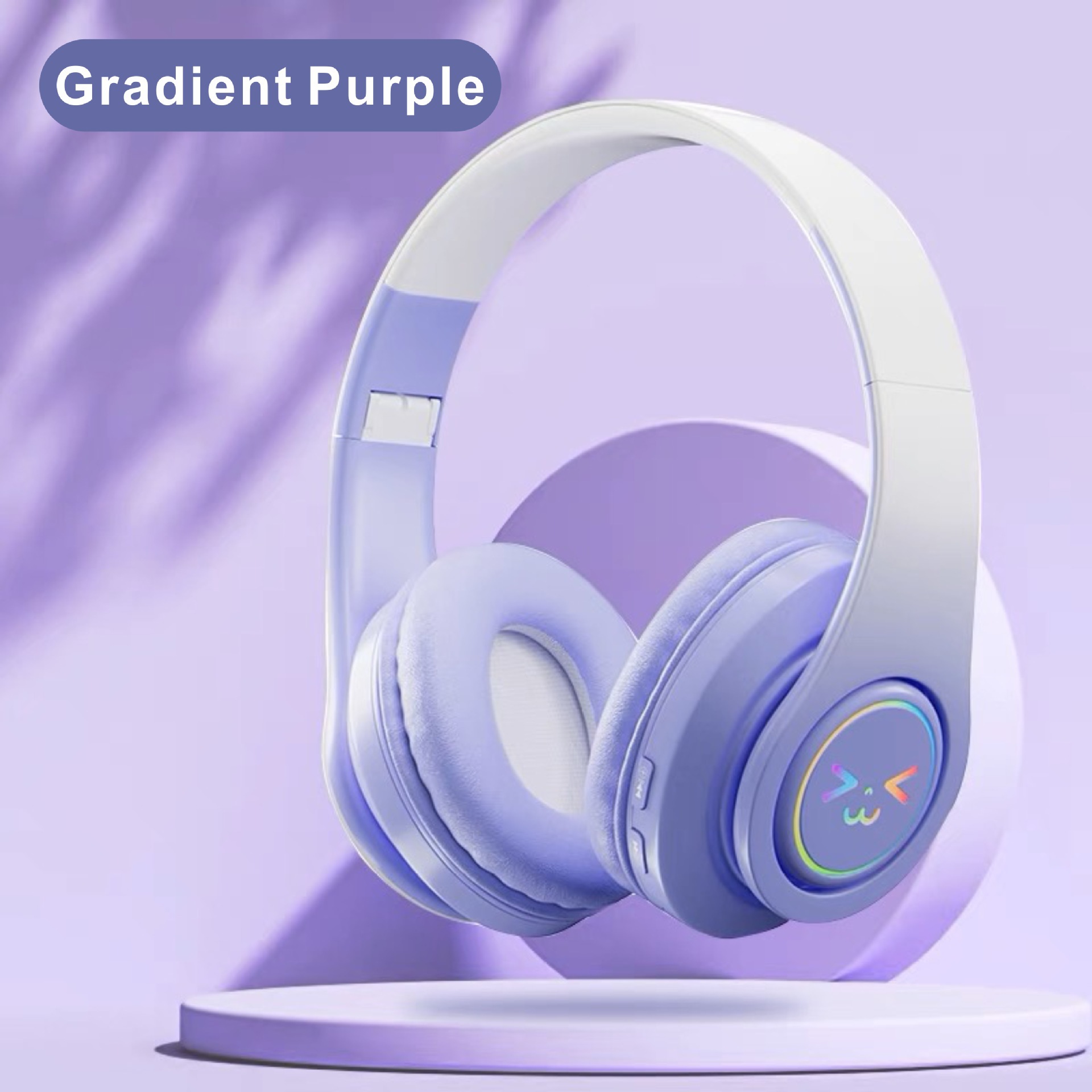 Transfronterizo nuevo gradiente de color LED luminoso todo incluido auricular inalámbrico auricular Bluetooth corriendo deportes auriculares