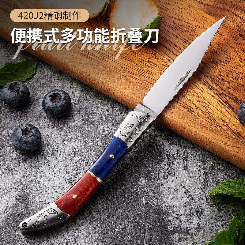 迷你小刀不锈钢折叠刀加用水果刀钥匙扣小刀户外便携双拼柄折刀11