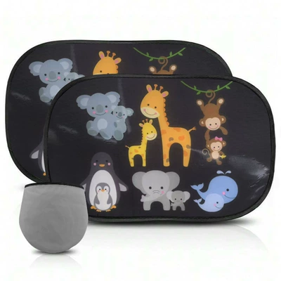 cartoon sun shield electrostatic film — Sun shade - 13-mother-and-child-animals