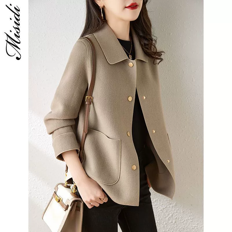 Демисезонное двустороннее woolen velvet short elite coat, Chanel стиль, для тинейджеров