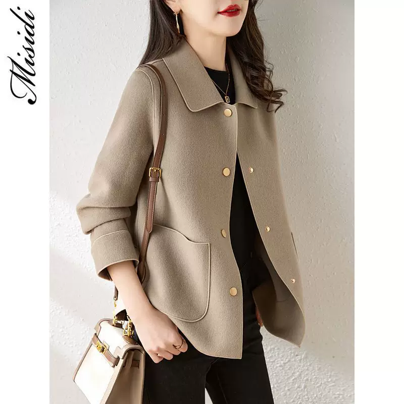 Демисезонное двустороннее woolen velvet short elite coat, Chanel стиль, для тинейджеров