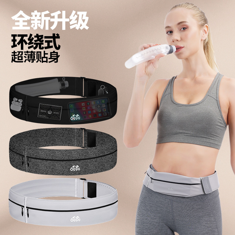 Bolsa de cintura para correr con hervidor de agua para hombres y mujeres deportes al aire libre bolsa de teléfono móvil verano delgada bolsa de cintura de fitness equipo de maratón Nuevo