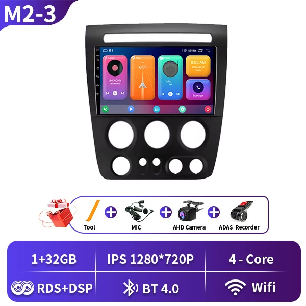Suitable for 05-10 Hummer H3 Car Android large-screen central control Bluetooth navigator Carplay