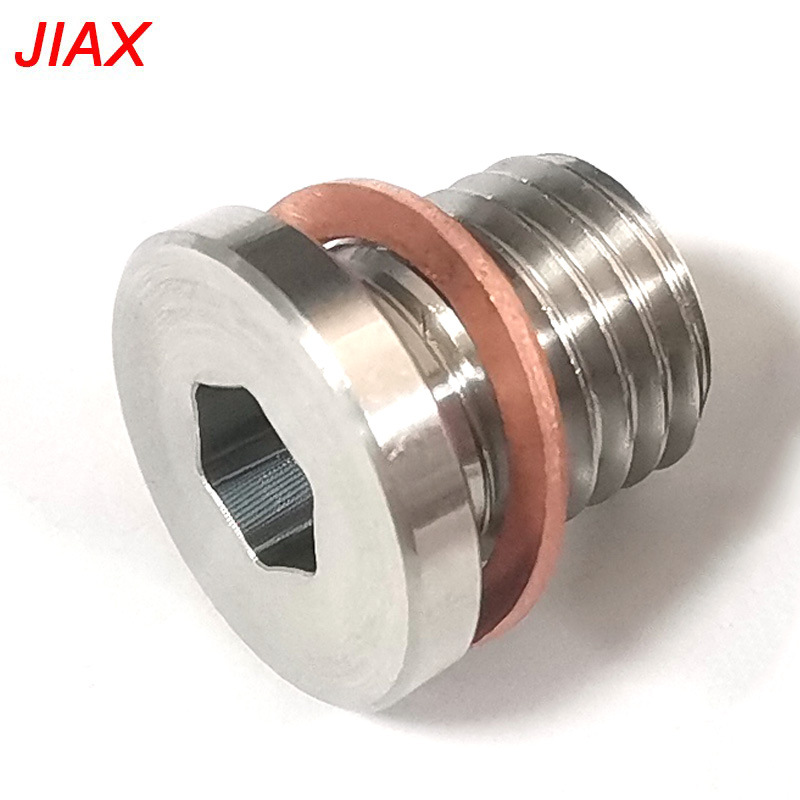 M12x1.5 tapón de alambre exterior hexagonal con junta tapón de aceite de acero inoxidable Amazon venta caliente piezas de automóvil al por mayor