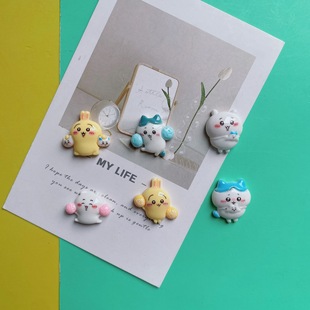Cute Jiyikawa cartoon resin jewelry accessories diy keychain mobile phone case hairpin handmade materials wholesale