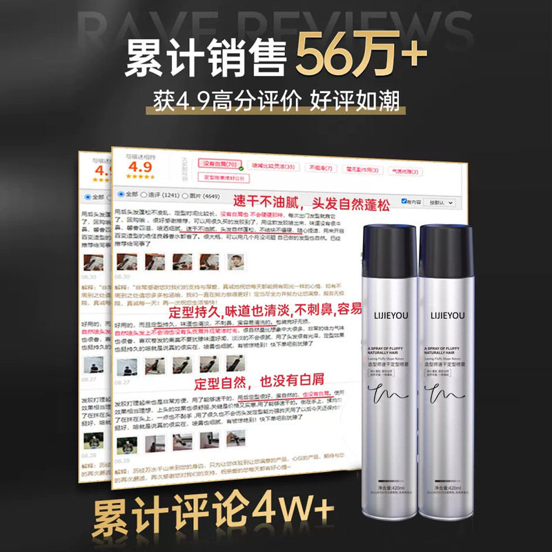 造型师发胶喷雾定型男女士强力清香头发蓬松造型啫喱水太空干胶|undefined