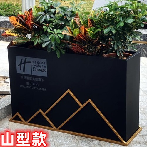 Outdoor stainless steel planter bench outdoor courtyard set of planters plant stand sales office square flower bed garden flower trough