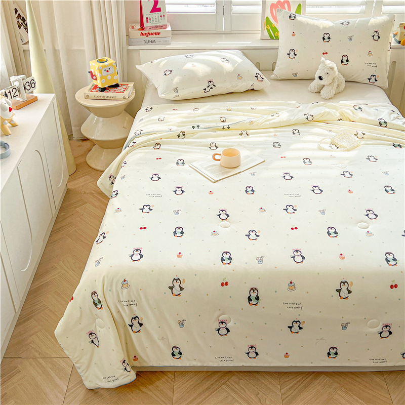 A級ベビー・マタニティグレード大豆繊維ニット綿夏用掛け布団、洗濯機で洗える夏用子供用薄掛け布団、ギフト用エアコン掛け布団