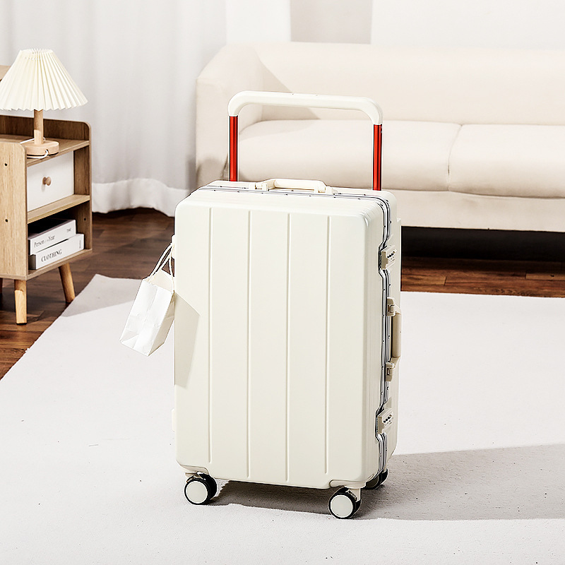 [Granes] Moda amplia maleta de barra de tracción marco de aluminio femenino robusto resistente al desgaste silencioso universal caja de barra de tracción