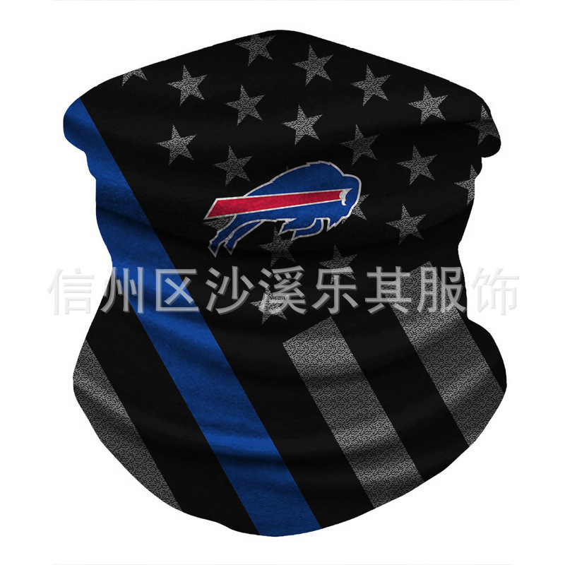 Máscara de impresión digital 3D para equipos de la NFL europeos y estadounidenses Montar al aire libre a prueba de polvo, protección solar, máscara deportiva a prueba de viento, se puede fijar Zhi