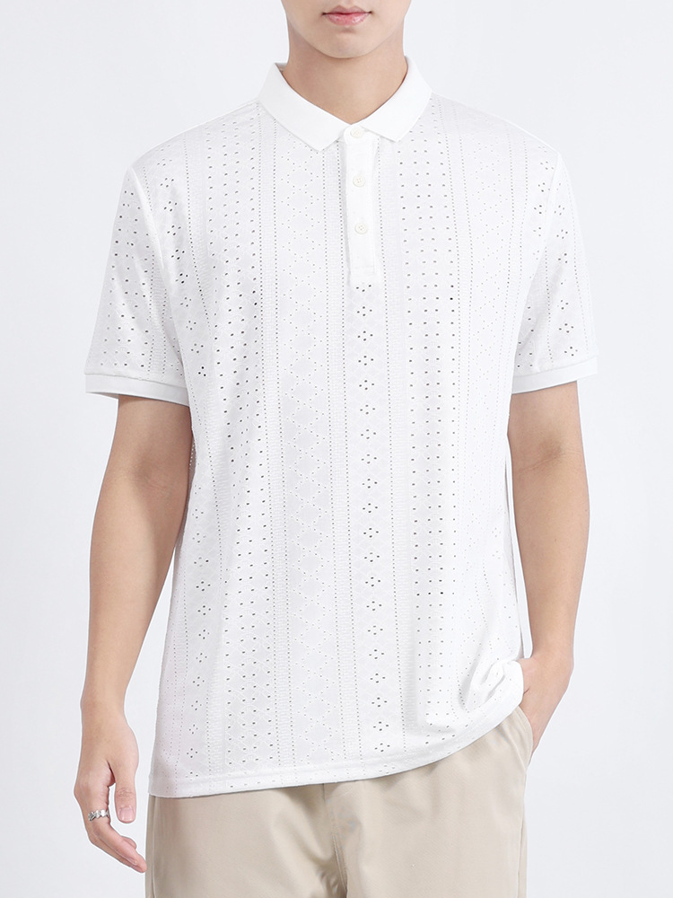 Polo de punto para hombre Camiseta casual de negocios de lujo ligero de alta gama con cuello para hombre Paul manga corta para hombre verano