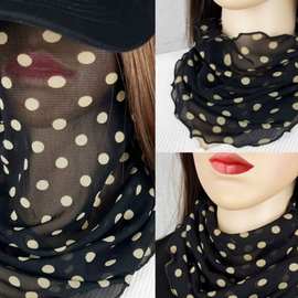 ♔百变新款春夏季挂耳防晒面纱面罩遮脸丝巾护颈围脖套头女薄款百