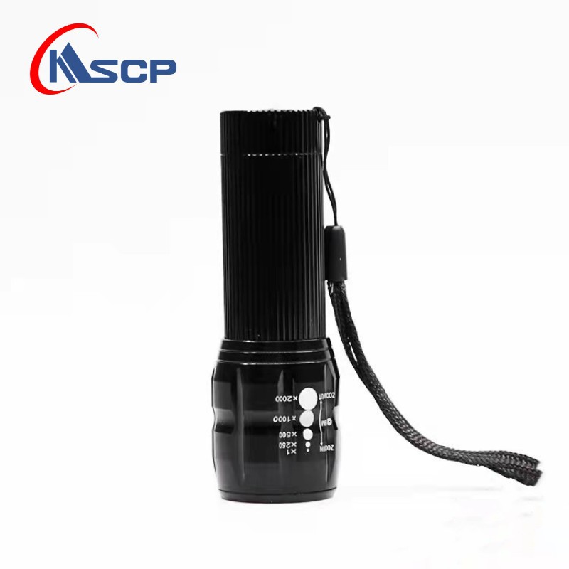 Bicicleta de montaña linterna de la bicicleta del faro linterna de aluminio Mini de tres engranajes zoom linterna montar equipo