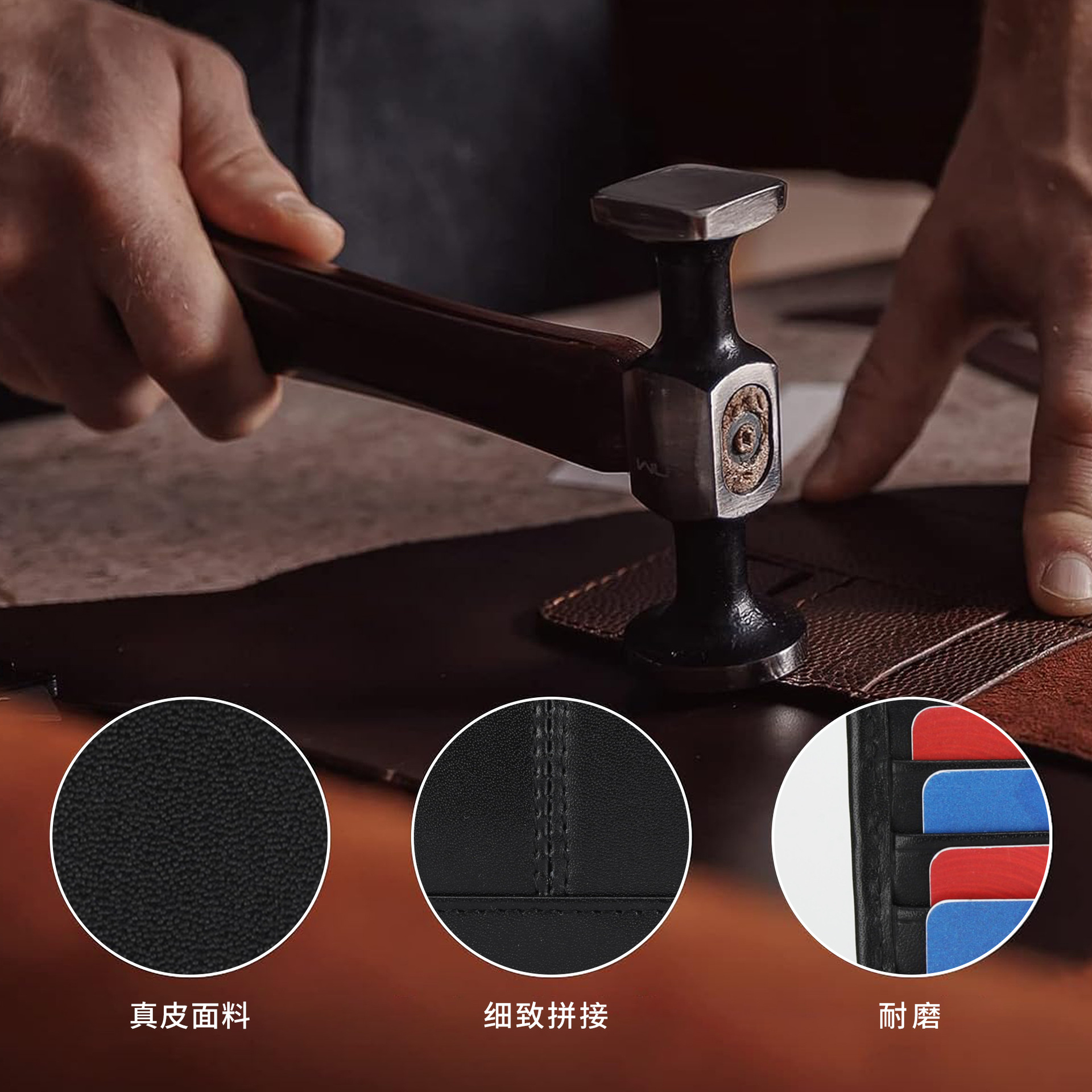 Cartera de cuero triple plegable multi-tarjeta multifuncional airtag cartera RFID cepillo antirrobo cross-border mejor vendida cartera de hombres