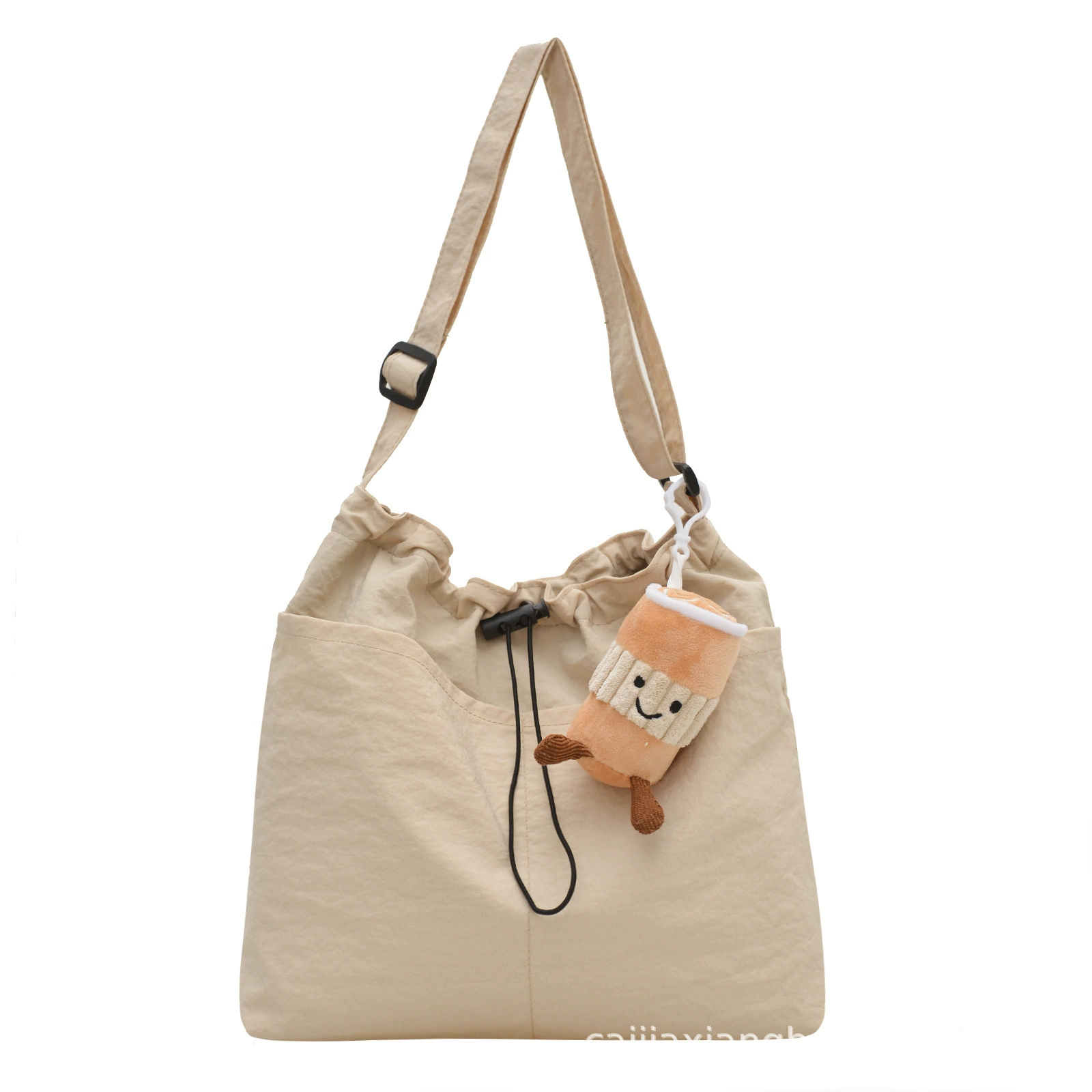 One-Shoulder Nylon Drawstring Bag, Waterproof and Spacious, Adjustable Strap, Lightweight