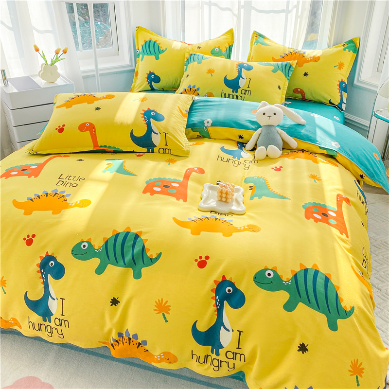 50x200x230 colcha de cama de algodón de una sola pieza de dibujos animados 00 colcha de algodón de un solo niño dinosaurio
