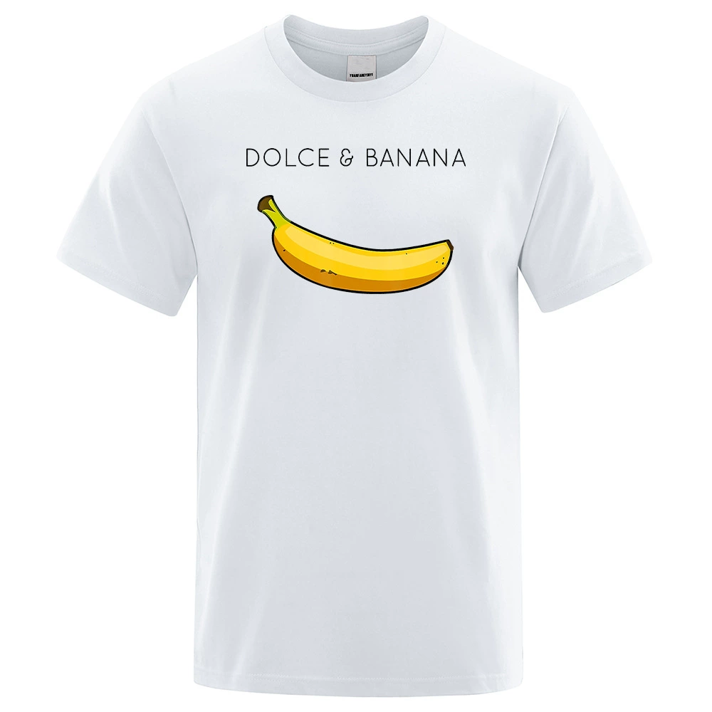 Печатная футболка с принтом Dolce & Banana для мужчин, круглый вырез, дышащая