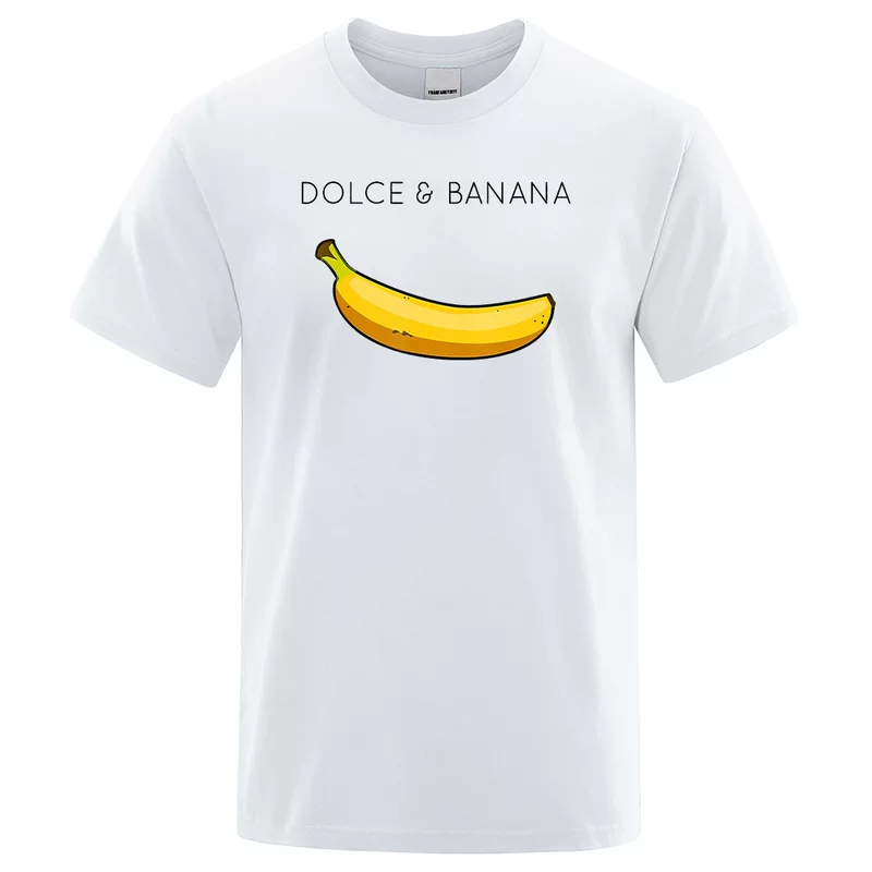 Печатная футболка с принтом Dolce & Banana для мужчин, круглый вырез, дышащая
