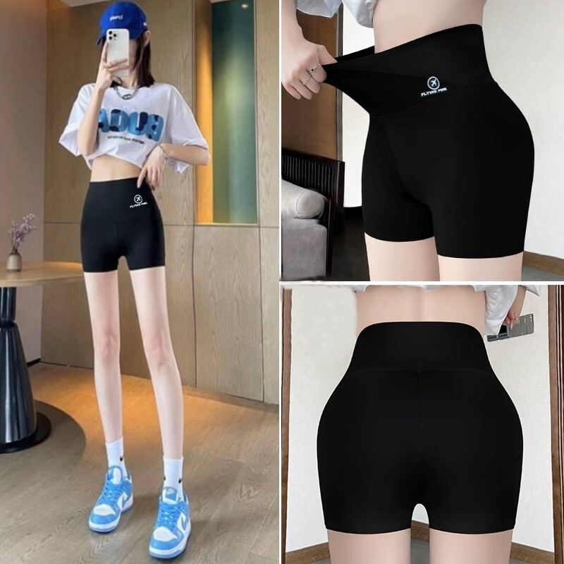 Shark Pants Summer Thin Tummy Control Butt-Lifting Safety Shorts Anti-Exposure Pull-Up Three-Point Base Safety Shorts