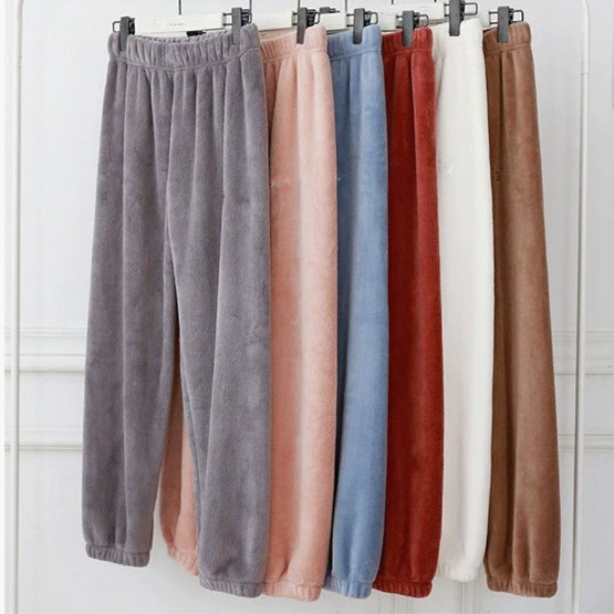 加绒加厚仙女暖暖裤女冬季保暖家居服女士睡衣外穿珊瑚绒懒人睡裤