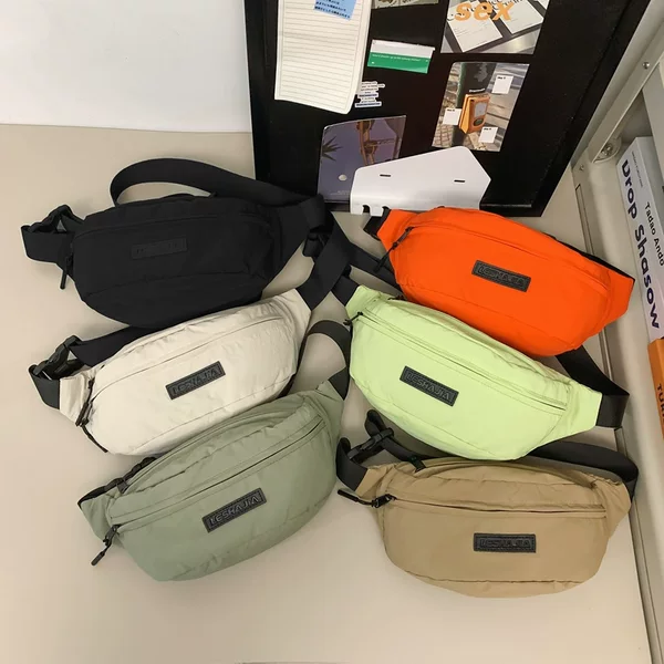 Children's Chest Bag Casual Crossbody Bag Lightweight Travel Multi-Pocket Japanese-Style Workwear Shoulder Bag Simple Sports Small Crossbody Bag