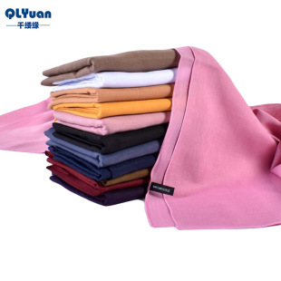 Simple fashion 110cm new monochrome cotton linen yarn square scarf Malaysia in stock supply