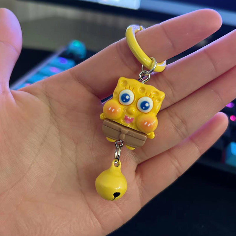 インターネット有名人のカップルスポンジボブパイクスターキーホルダー漫画のイメージかわいい学生カップルベビーペンダントアクセサリー|undefined