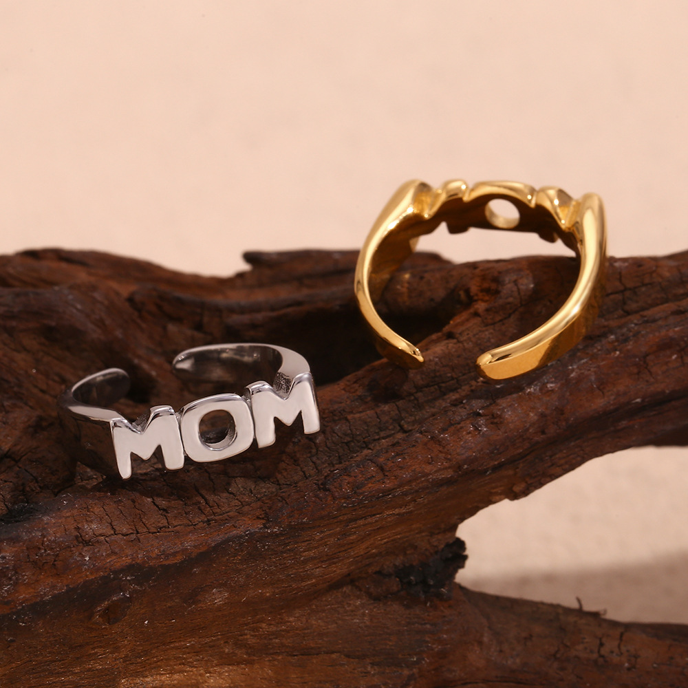 Mom Stainless Steel Open Ring