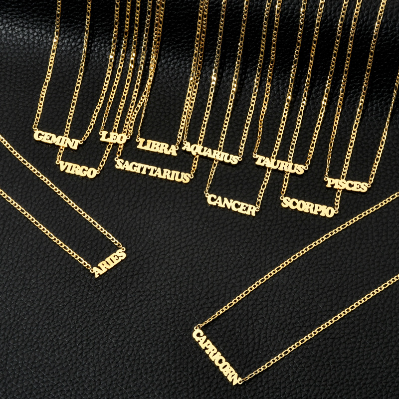 Simple Style Letter Stainless Steel Gold Plated Necklace display picture 1