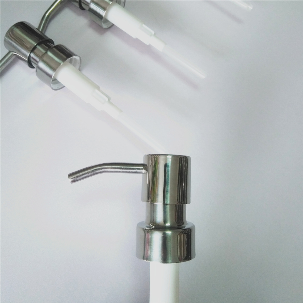 En stock 28 dientes boquilla de metal cerámica loción prensa dispensador de jabón Lavado de Manos botella de loción 304 cabeza de la bomba de acero inoxidable