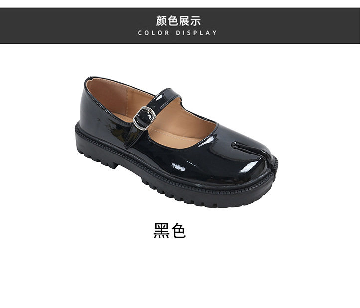 Giày Mary Jane mũi tròn tách ngón, quai ngang, đế dày tôn chiều cao, gót 3–6 cm — đen chi tiết 4