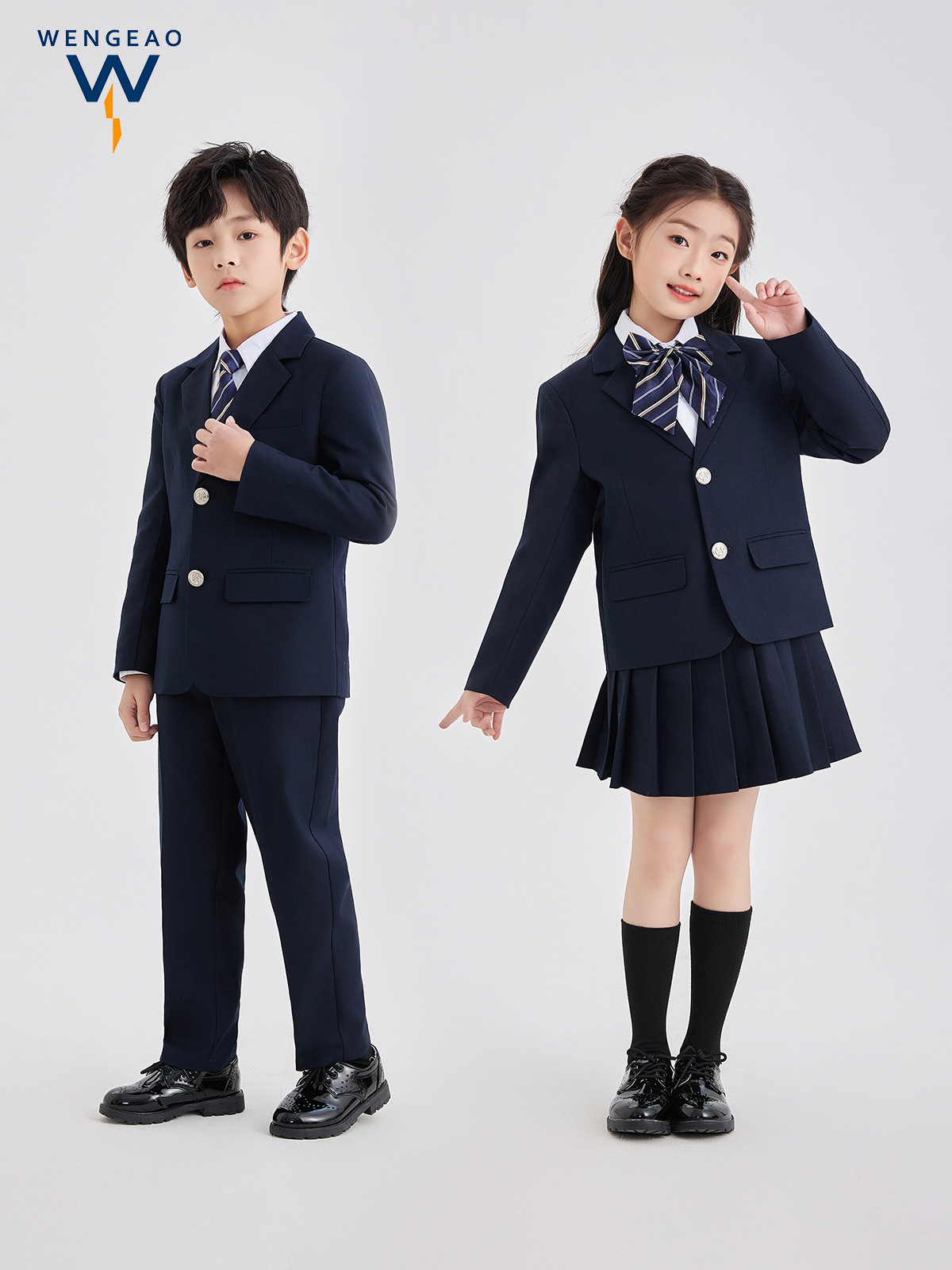 Boys' Preppy Style Dress Suit, Primary School Students' British Style School Uniform, Kidsren's Class Uniform Suit, Kindergarten Uniform Campus